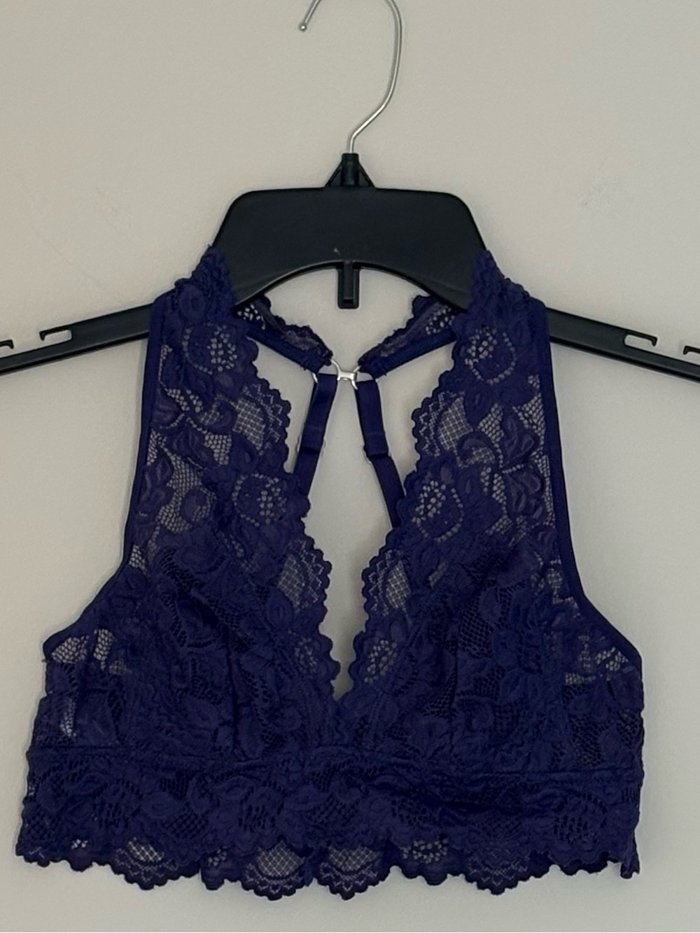 Undie Couture by Lauren Copeland Lace Halter Bralette | Navy Blue Indigo | Sz M
